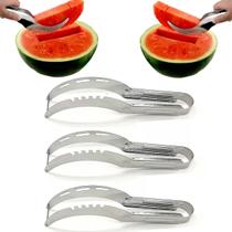 Kit com 3 Fatiador Cortador Pegador De Melancia Melão Frutas em Aço Inox Kit com 3 Fatiador Cortador Pegador De Melancia Melão Frutas em Aço Inox