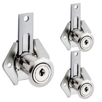 Kit Com 3 Fechadura Moveleiro Gaveta 2 Chaves Cilindro 31mm Lingueta Longa 24mm 302LG Stam