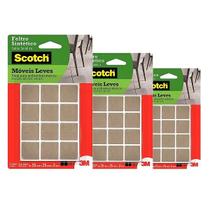 Kit com 3 Feltro Moveis Leves Marrom Quadrado 12 UND