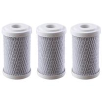 Kit com 3 Filtro Refil HDF 5" Carbon Block DE ENCAIXE - Aquablock 5", BBI Shower 125, BBI Pou 5", Planeta Água Fit 5"