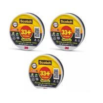 Kit com 3 Fita Isolante 3M SCOTCH 33+ 19MM X 20M