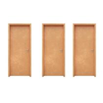Kit com 3 Folhas de Portas de Madeira 210x80cm Espessura 3,5cm Mso Eucatex Natural Marrom