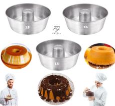 Kit com 3 forma torta suíça tamanho 15 alumínio premium certificado if 35 Kit com 3 forma torta suíça tamanho 15 alumínio premium certificado if 35