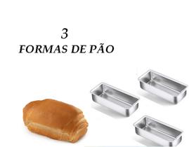 Kit Com 3 Formas Para Pão 21cm - Extra Alta