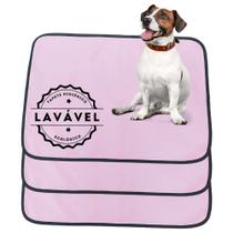 Kit com 3 Fraldas de Câes p/Chão 70x50 Rosa 200 Lavagens - Alta Absorção Vila Flor Kit com 3 Fraldas de Câes p/Chão 70x50 Rosa 200 Lavagens - Alta Absorção Vila Flor