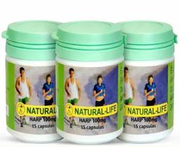 Kit com 3 Frascos de Natural Life Harp 15 Cápsulas Suplemento Alimentar