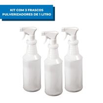 Kit Com 3 Frascos Pulverizador Borrifador 1lt Profissional Spray Prático Multiuso Kit Com 3 Frascos Pulverizador Borrifador 1lt Profissional Spray Prático Multiuso