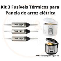 Kit com 3 Fusíveis Térmicos para PANELA DE ARROZ ELÉTRICA 10A 240 GRAUS - Fusível