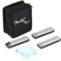 Kit com 3 Gaitas Fender Blues Deluxe C, G, A com Case