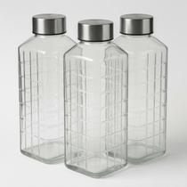 Kit Com 3 Garrafas De Vidro Ecológico Hermético Slim 1 Litro Para Porta Da Geladeira Armazenamento Organizado De Sucos E Águas Kit Com 3 Garrafas De Vidro Ecológico Hermético Slim 1 Litro Para Porta Da Geladeira Armazenamento Organizado De Sucos E Águas