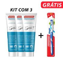 Kit com 3 gel regenerador dentes sensíveis dentalclean + escova magic Kit com 3 gel regenerador dentes sensíveis dentalclean + escova magic