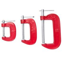 Kit com 3 Grampos Tipo C 1 a 3"" - 8877 - BRASFORT Kit com 3 Grampos Tipo C 1 a 3"" - 8877 - BRASFORT