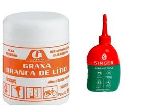 Kit com 3 Graxa Branca de Lítio 80G Náutica + 1 Óleo de Máquina Multiuso 100ml Singer