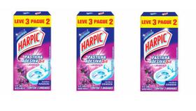 Kit com 3 Harpic Pastilha Adesiva 2em1 Lavanda com 3UN