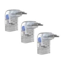 Kit com 3 iClamper Pocket Fit 3p 10a com tecnologia LCF - Protetor de Surtos DPS - Transparente