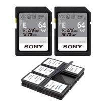Kit com 3 Itens Cartão SD Sony E-Series de Alta Velocidade 64GB Kit com 3 Itens Cartão SD Sony E-Series de Alta Velocidade 64GB