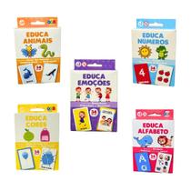 Kit com 3 Jogo de Cartas Autista Inclusão Criatividade Diversão Pedagógico Criança Presente Autismo