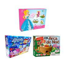 Kit Com 3 Jogos Da Memória Infantil Educativo Pedagógico G - Pais e Filhos