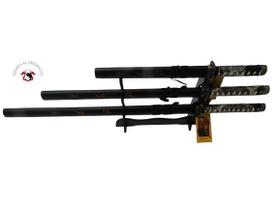Kit com 3 katanas the last samurai o ultimo samurai sem fio de corte cosplay coleção ornamento