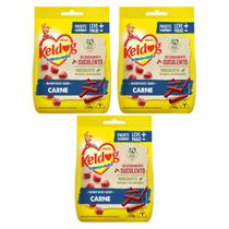 Kit com 3 keldog bifinho evol criadores mini carne 500gr