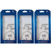 Kit com 3 kimetais 2095 kit acessorios p/banheiro delicatta c/5 pcs