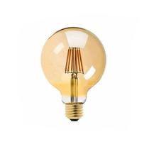 Kit Com 3 Lâmpada Filamento G80 Bocal E27 Branco Quente Bulbo