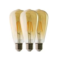 Kit Com 3 Lâmpadas Led Vintage Pera 4W Bivolt Ourolux 2400K