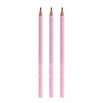 Kit com 3 Lápis Faber-Castell Grip 2001 HB Nº2 Rosa
