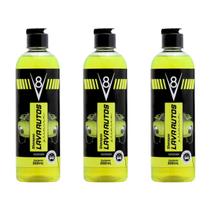 Kit com 3 lava autos v8 sh sem cera 500ml