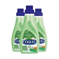 Kit com 3 Lava Roupas Líquido Coquel Coco e Ervas 500ml Cada