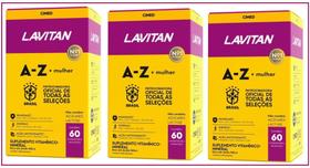 Kit Com 3 Lavitan A-Z Mulher CBF 60Cps - Cimed - Nutracom Ind E Com Ltda