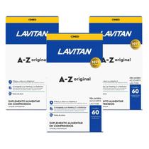 Kit Com 3 Lavitan A-Z Original com 60 comprimidos cada