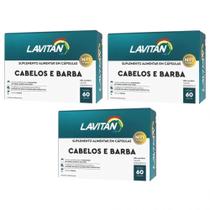 Kit com 3 - Lavitan Cabelos Hair e Barba 60caps. Cimed