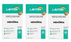 Kit Com 3 - Lavitan Memo Neuro (memória) - Cimed ( Total 180CAP )