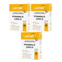 Kit com 3 - Lavitan Vitamina D3 2.000ui Cimed com 30 Comprimidos o Aut
