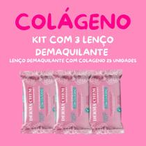 Kit com 3 Lenço Demaquilante com Colágeno 25 und Dermachem