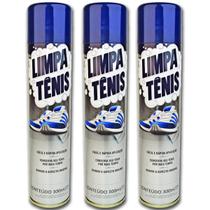 Kit com 3 Limpa Tênis Premium Petroplus 300 ml Limpeza a Seco Spray limpador