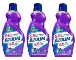 Kit Com 3 Limpador Concentrado Gel Azulim 4em1 500g Lavanda