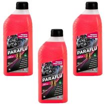 Kit com 3 litros de aditivo radiador - rosa pronto para uso - PARAFLU