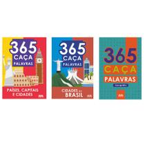 Kit com 3 livros - 365 Caça-palavras Geográfico