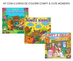 Kit com 3 Livros para Colorir Comfy cozy Bobbies books Criança Adulto