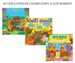 Kit com 3 Livros para Colorir Comfy cozy Bobbies books Criança Adulto
