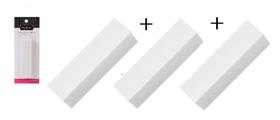 Kit com 3 Lixa Bloco Espuma Branco 4 Faces Brilho Profissional Kit com 3 Lixa Bloco Espuma Branco 4 Faces Brilho Profissional