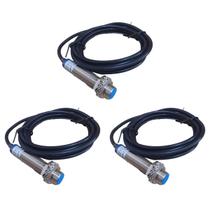 Kit com 3 lukma sensor indutivo lm12-3002pc 6-36vdc (faceado) pnp (37001)
