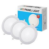 Kit Com 3 Luminarias Painel Led Light 6W Branco Redonda LED Redondo Super Bright