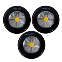 Kit com 3 Luminárias Touch LED Button de Emergência 6500k Decorlaser