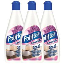 Kit com 3 Lustra Moveis Lavanda Poliflor Frasco 200Ml Cada