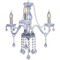 Kit com 3 Lustres Pendente Candelabro Para Sala France Nice 3 Lâmpadas Transparente E14 Bivolt Kit com 3 Lustres Pendente Candelabro Para Sala France Nice 3 Lâmpadas Transparente E14 Bivolt