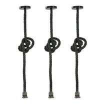 Kit com 3 Lustres Pendentes Corda para 1 Lâmpada E27 Chumbo Bivolt Kit com 3 Lustres Pendentes Corda para 1 Lâmpada E27 Chumbo Bivolt