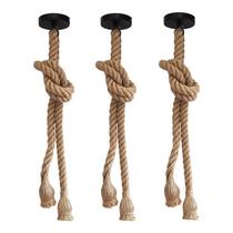 Kit com 3 Lustres Pendentes Corda para 2 Lâmpadas E27 Bivolt Kit com 3 Lustres Pendentes Corda para 2 Lâmpadas E27 Bivolt